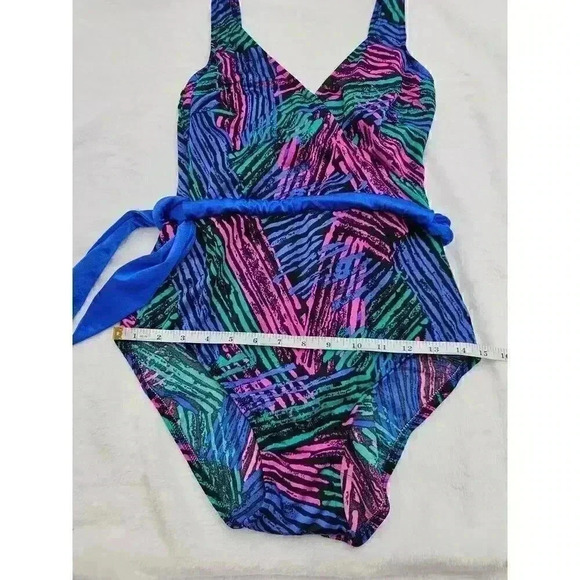 Vtg 80s/90s Robby Len Swimfashions Women's 14 Multicolored One-piece Swimsuit - Picture 8 of 9
